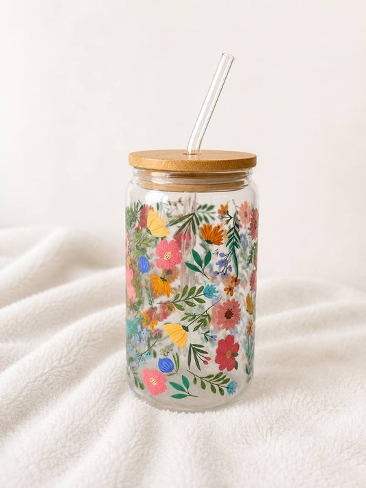 Flower Garden Glass Tumbler